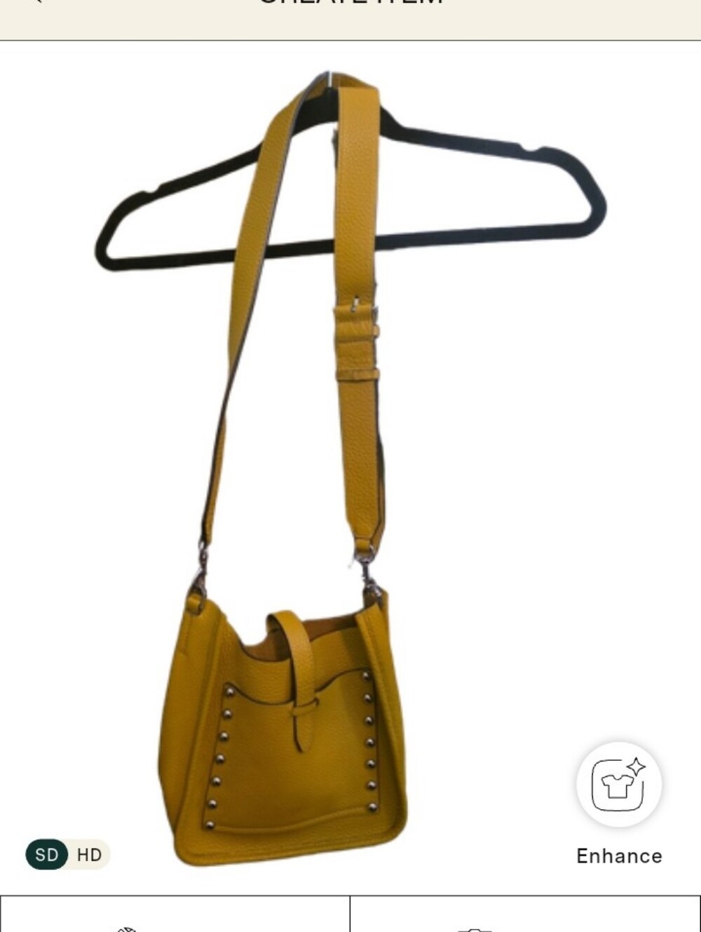 Rebecca Minkoff Mustard Yellow Leather Feed Bag Crossbody Small Medium Size